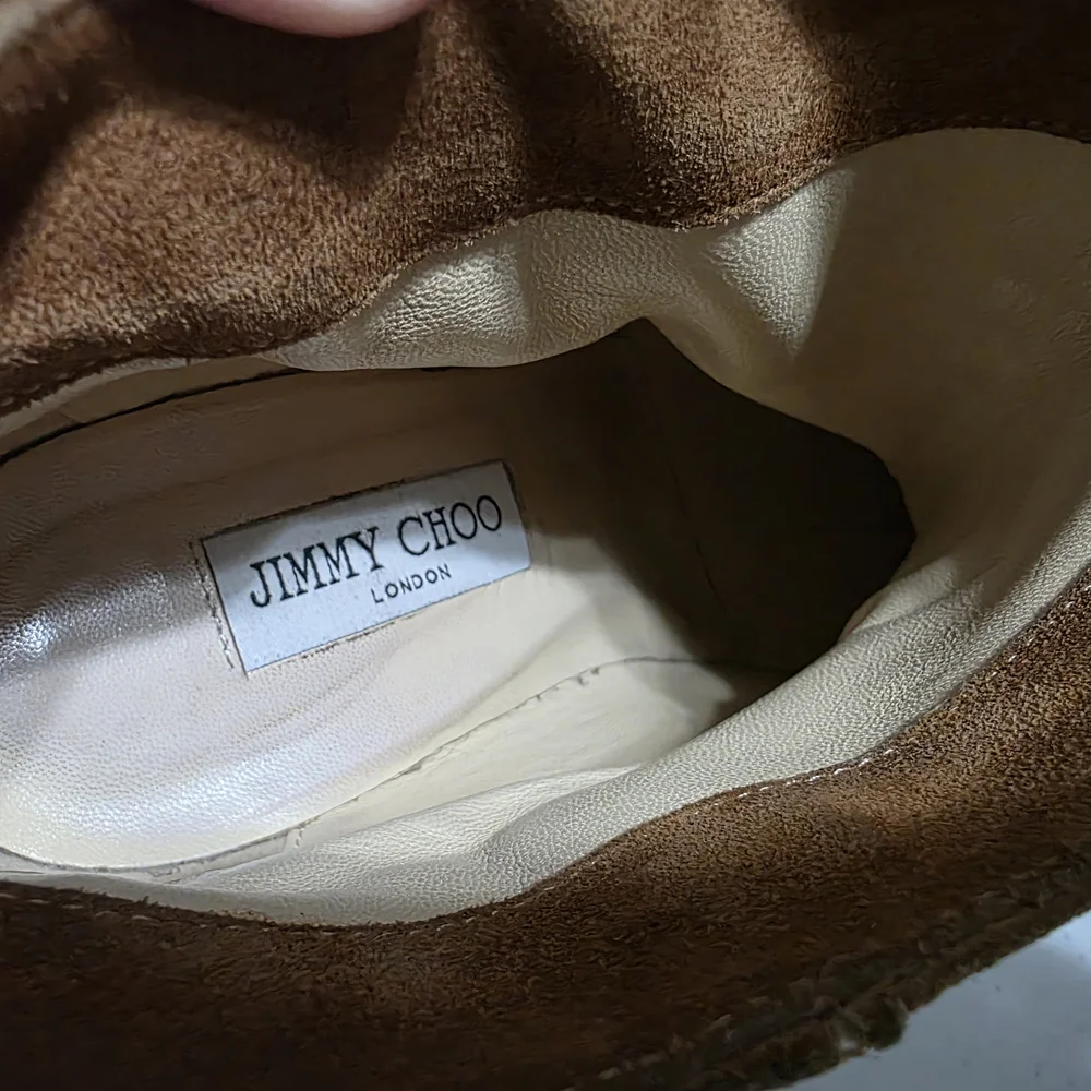 Jimmy Choo Tan Suede Heeled Boots - Picture 7 of 7